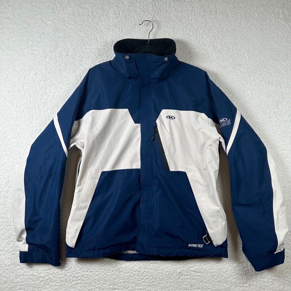 Marker Gore-Tex Ski Jacket Men M Technical Waterproof Shell Blue White Snowboard